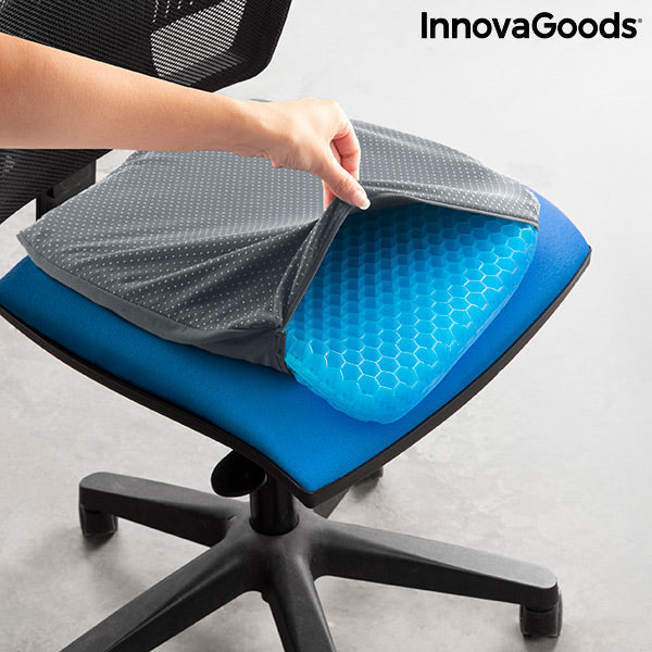 Coussin ergonomique en gel "Hexafresh" – soulagement dos & coccyx (technologie nid d'abeille)