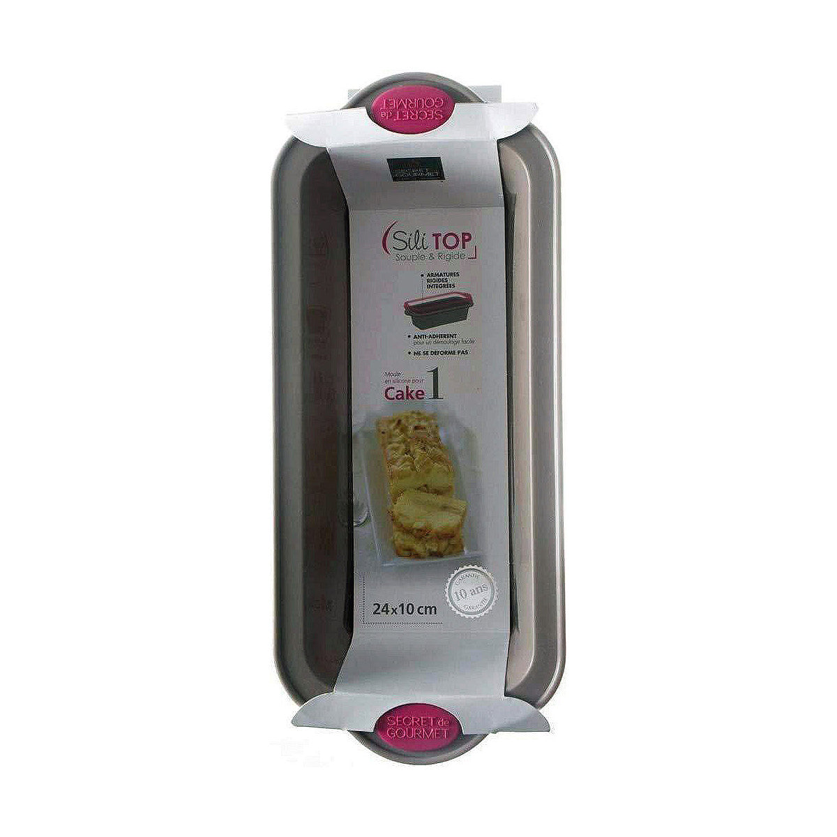 Moule à cake en silicone de qualité anti adhésif, Gris (31 x 13 x 7 cm)